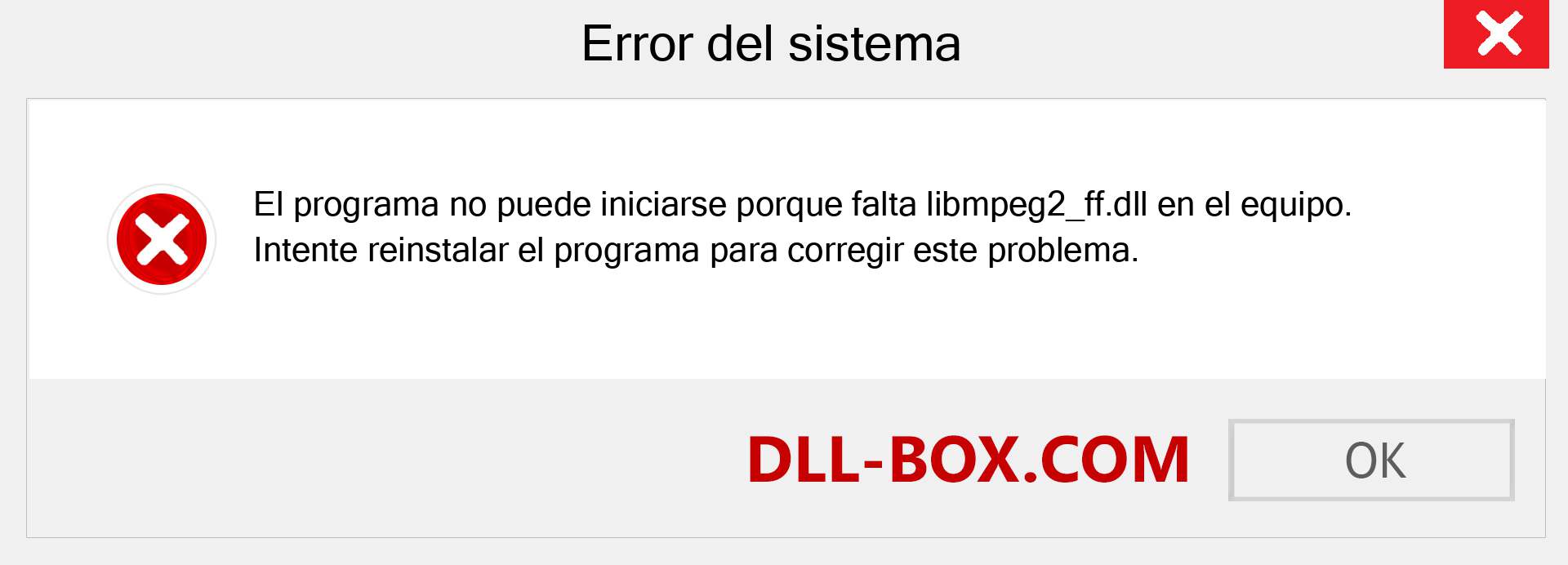 ¿Falta el archivo libmpeg2_ff.dll ?. Descargar para Windows 7, 8, 10 - Corregir libmpeg2_ff dll Missing Error en Windows, fotos, imágenes